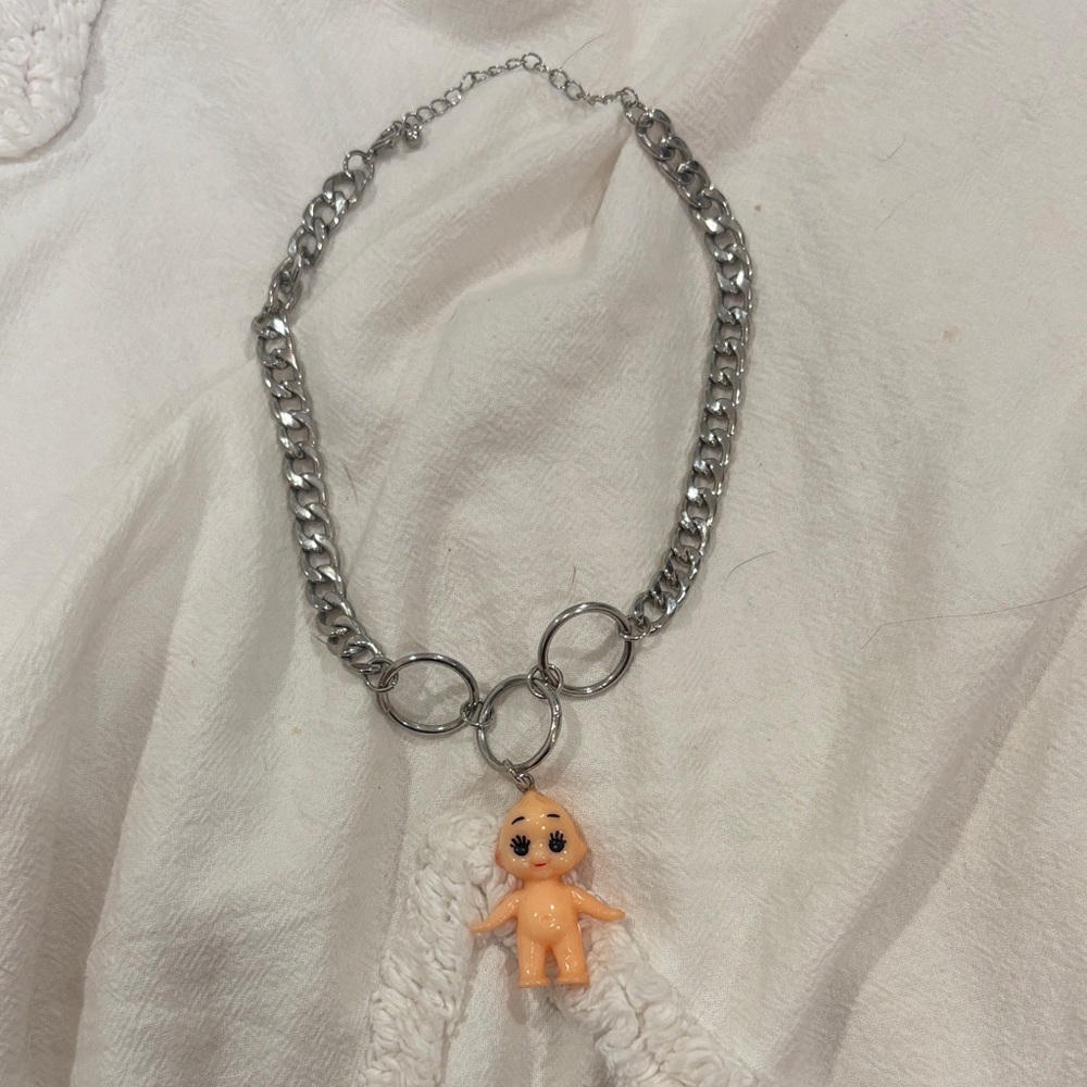Cupie doll silver chain necklace